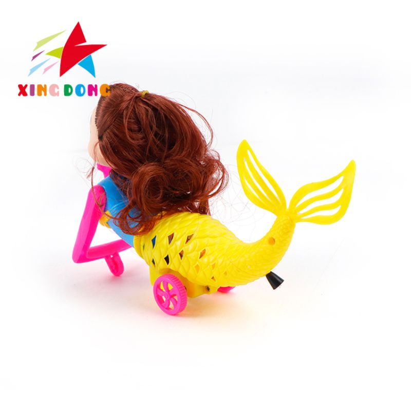Children 's toy string 芭芘娃娃 mermaid sliding toy with light Specification image