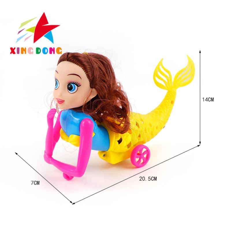 Children 's toy string 芭芘娃娃 mermaid sliding toy with light details Picture