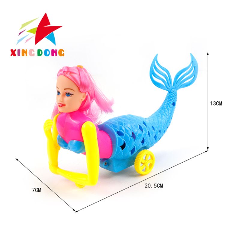 Children 's toy string 芭芘娃娃 mermaid sliding toy with light details Picture