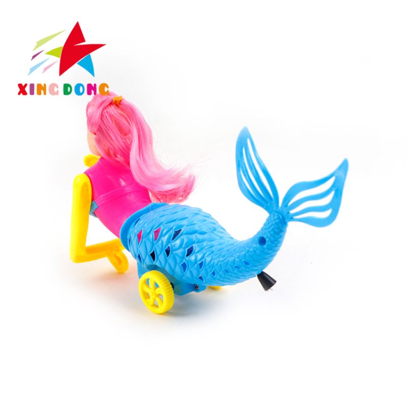 Children 's toy string 芭芘娃娃 mermaid sliding toy with light Specification image