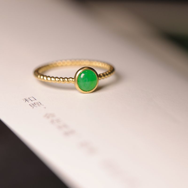 Emerald temperament egg noodle ring New Poly 009 thumbnail