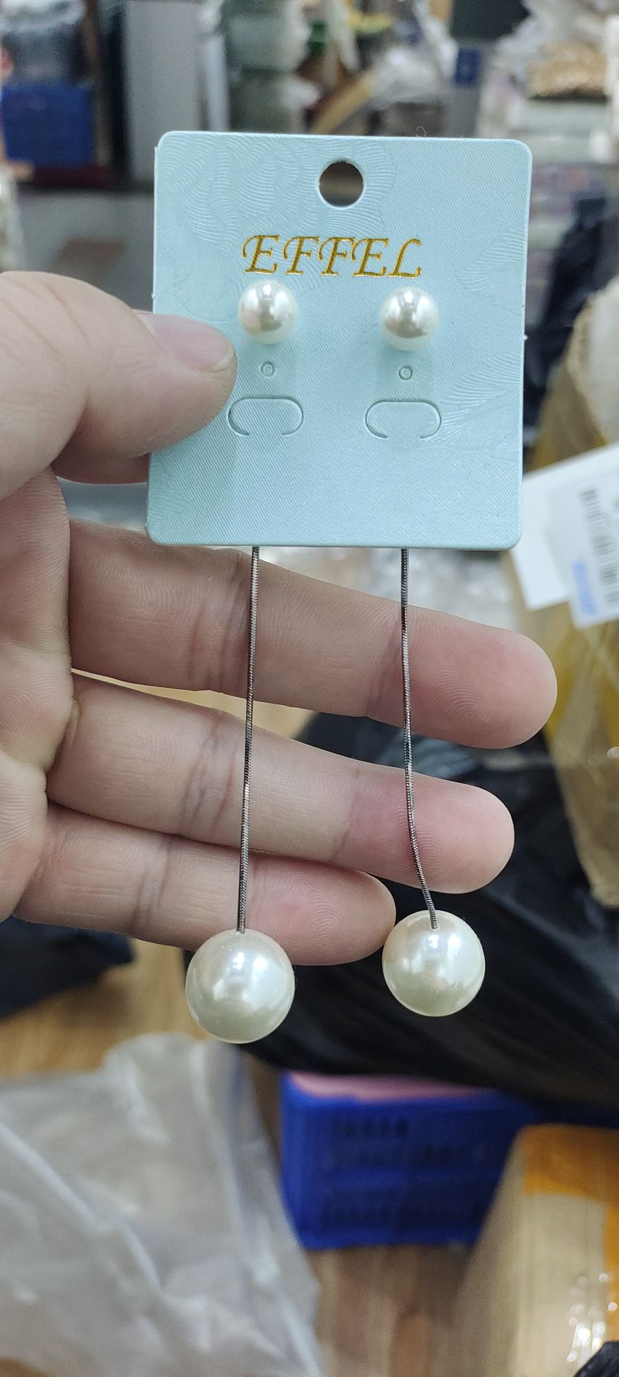 Long chain earrings Long chain Korean imitation jewelry pearl chain pendant Billon-59 thumbnail