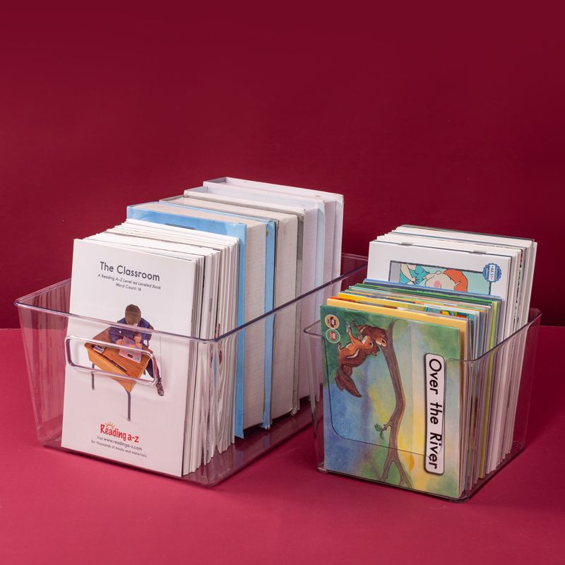 Extra-large product dimensions: 32*24*15.5. Book storage box, plastic transparent household toy organization and storage box, book student desktop storage box Application Scenario