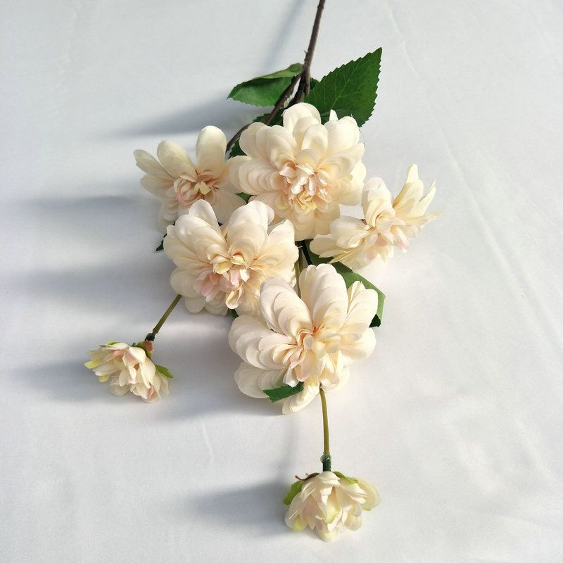 Wholesale of long-pole 7-head dahlia model house soft decoration home furnishing artificial flowers and multi-color dahlia artificial flowers
