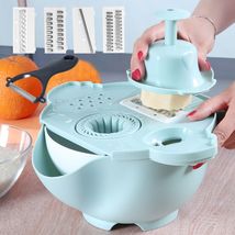 厂家供应新款多功能切菜器刨丝器擦丝器洗菜沥水篮切丝片厨房工具