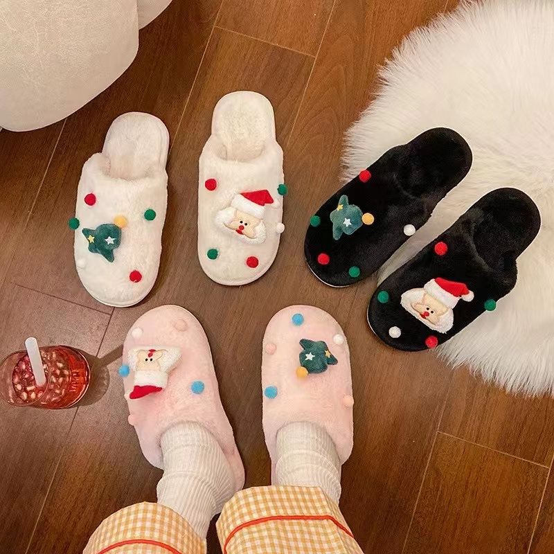 Foreign Trade Wholesale New Cotton Slippers Home Autumn And Winter Plush Lovers Indoor Thick Sole Non-Slip Leather Warm Shoes 52 Specification drawing