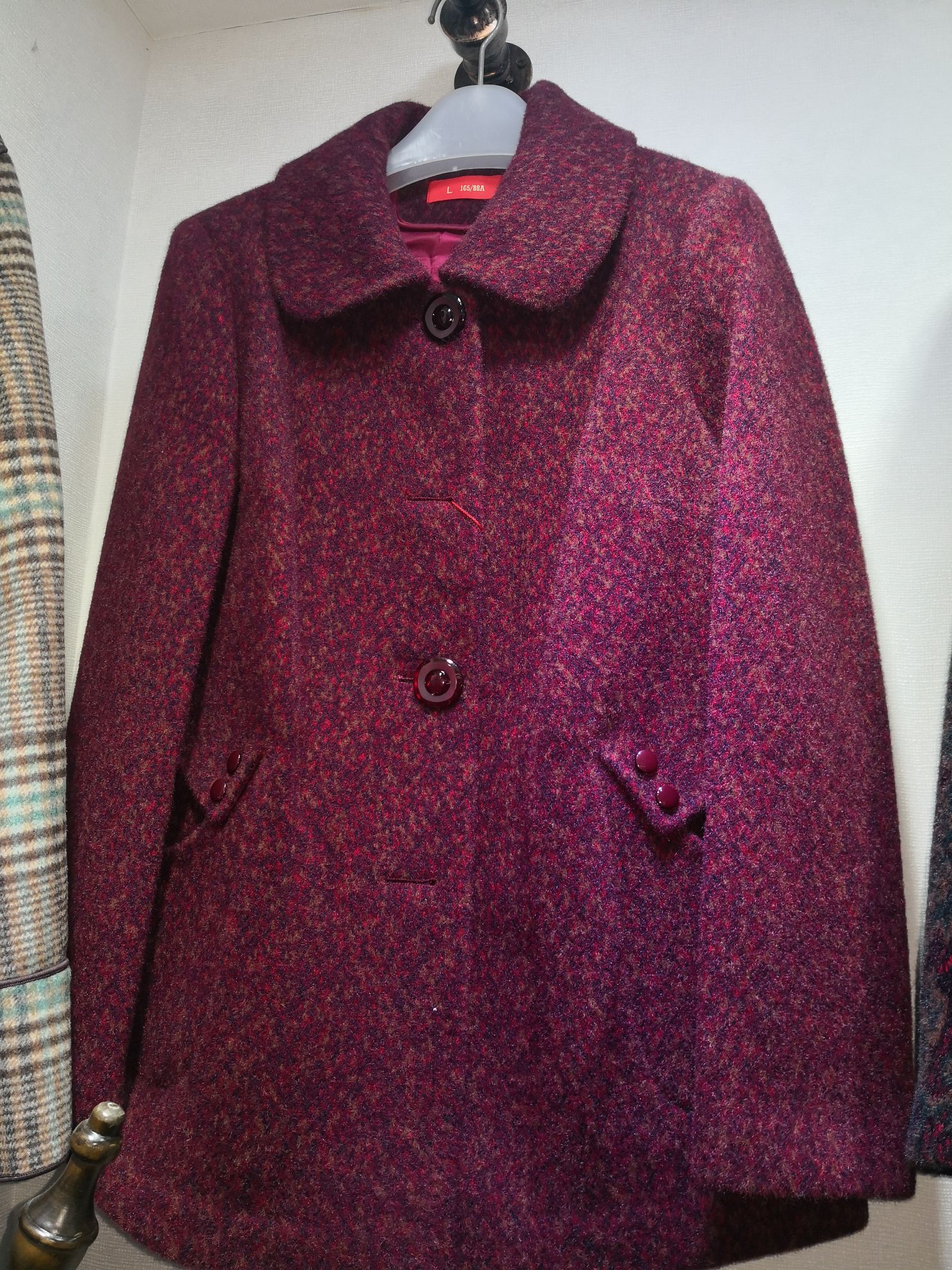 Autumn And Winter New Middle-Aged And Elderly Warm Fashion Atmosphere Uniform Size Embroidered Lapel Coat 5 details Picture
