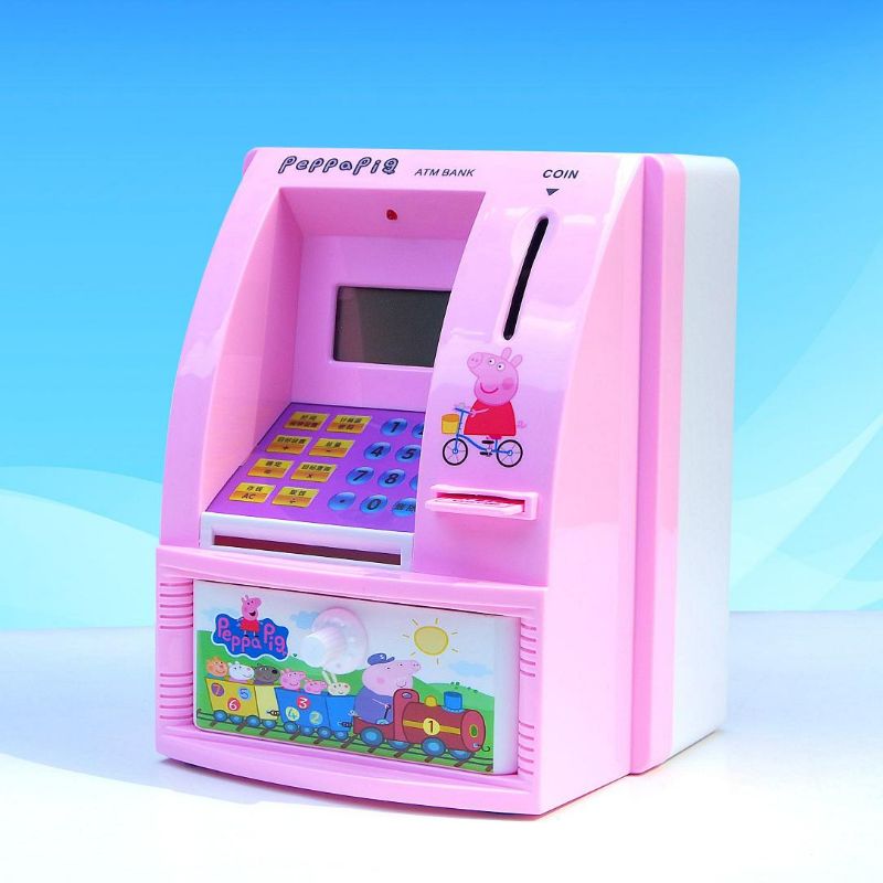 Creative large cartoon ATM piggy bank Password box Mini automatic cash