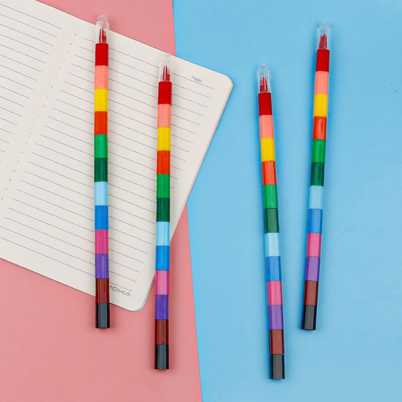 Children's building blocks crayon kindergarten special painting graffiti washable color pen Creative splicing crayon 12 colors