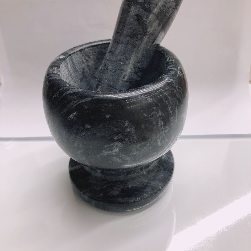 石头手工捣碎捣蒜器药盅细节图