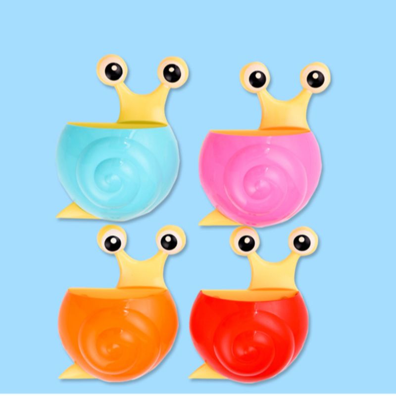 Snail toothbrush and toothpaste holder