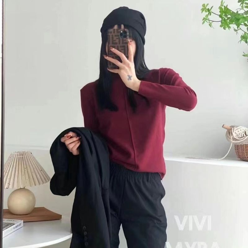 打底衫女装2021秋季新款烟管领套头打底衫中线百搭内衣女详情13