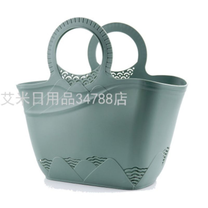 家用购物篮网格买菜篮 沐浴洗澡收纳篮 野餐篮蔬菜水果手提软篮CH-5850