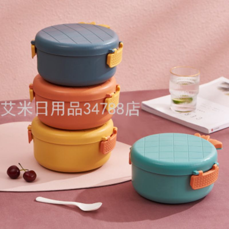 Children's fun instant noodle bowl Pineapple stainless steel instant noodles bento rice bowl convenient with lid large capacity bento box ML-6206