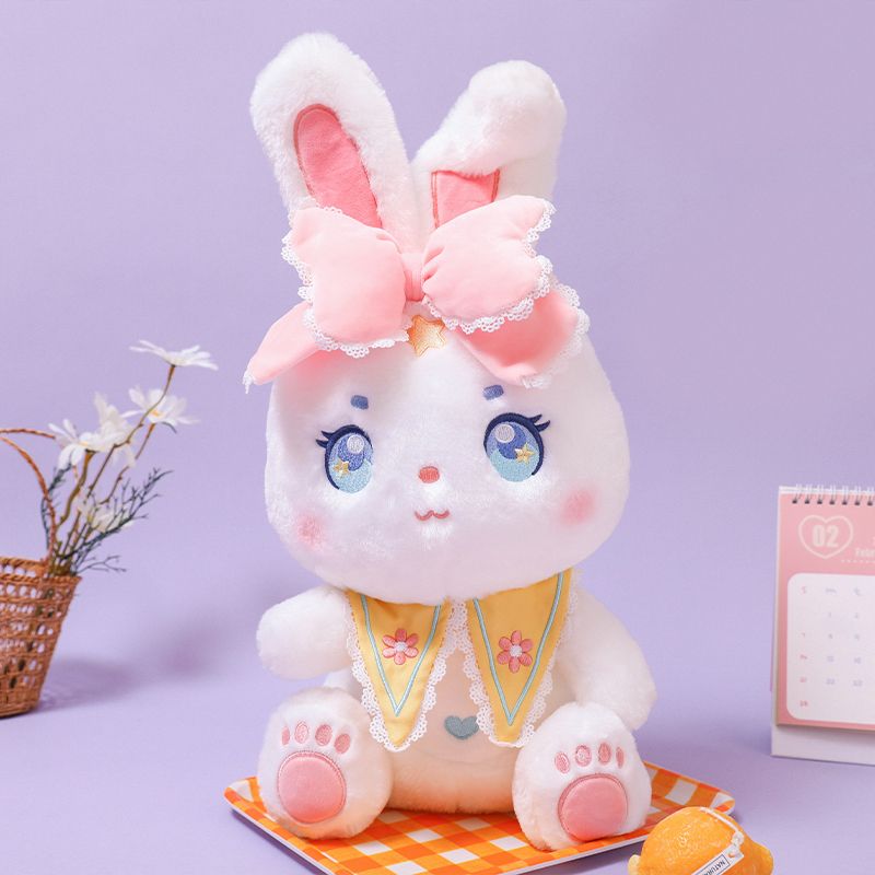Cute rabbit plush toys, little white rabbit dolls, baby soothing dolls, sleeping dolls, birthday gifts for girls details Picture