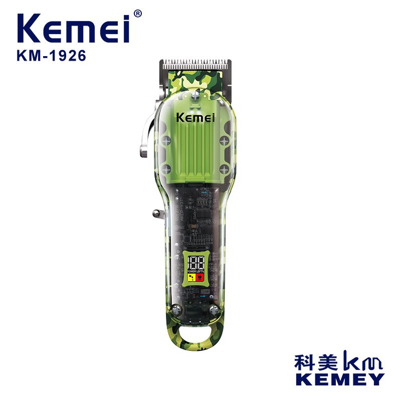 Cross-border manufacturers directly supply Kemei transparent hair clipper KM-1926 electric clipper outdoor convenient transparent machine cover thumbnail