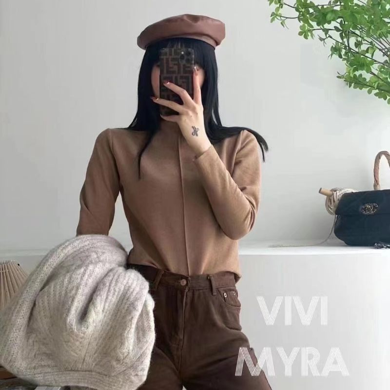 打底衫女装2021秋季新款烟管领套头打底衫中线百搭内衣女详情14
