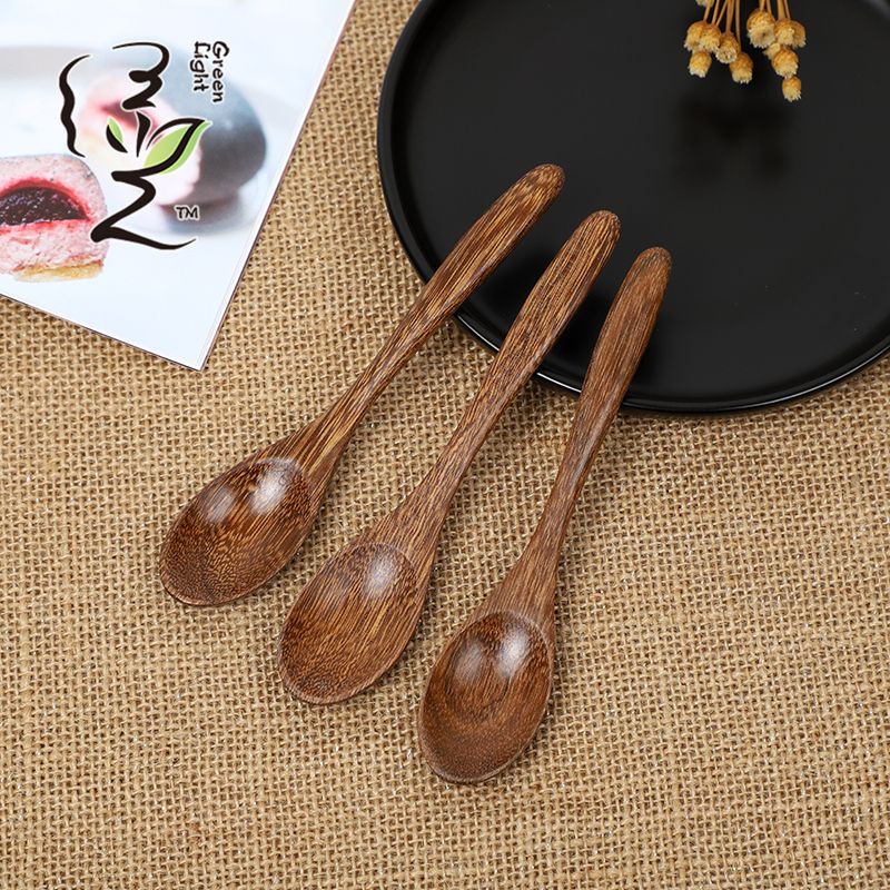 Chicken wing wood large round head spoon 14*2.8CM coffee spoon, hot pot seasoning spoon, stirring rod, small spoon, special measuring spoon for milk tea and honey seasonings Application Scenario