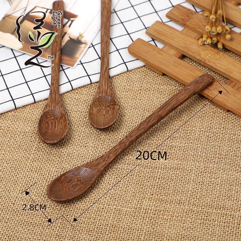 Chicken wing wood large round head spoon 20*2.8CM coffee spoon, hot pot seasoning spoon, stirring rod, small spoon, special measuring spoon for milk tea and honey seasonings Application Scenario