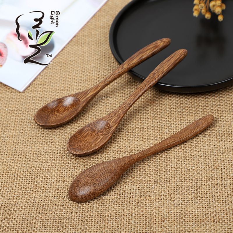 Chicken wing wood large round head spoon 14*2.8CM coffee spoon, hot pot seasoning spoon, stirring rod, small spoon, special measuring spoon for milk tea and honey seasonings Specification drawing