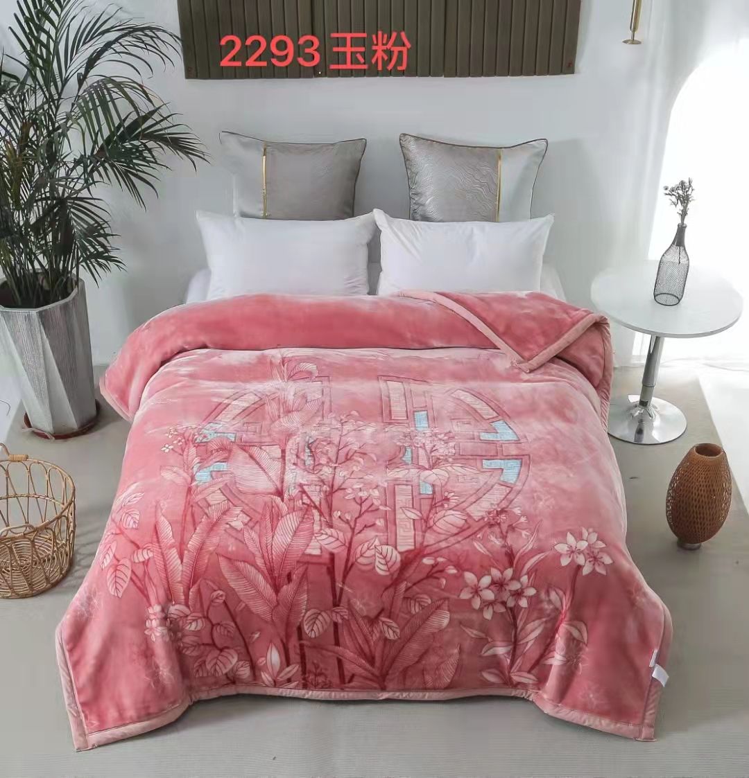 Cross-border new thickened, fleece, warm and soft double-layer Angolan Raschel blanket, wedding blanket, group purchase gift blanket pic 17