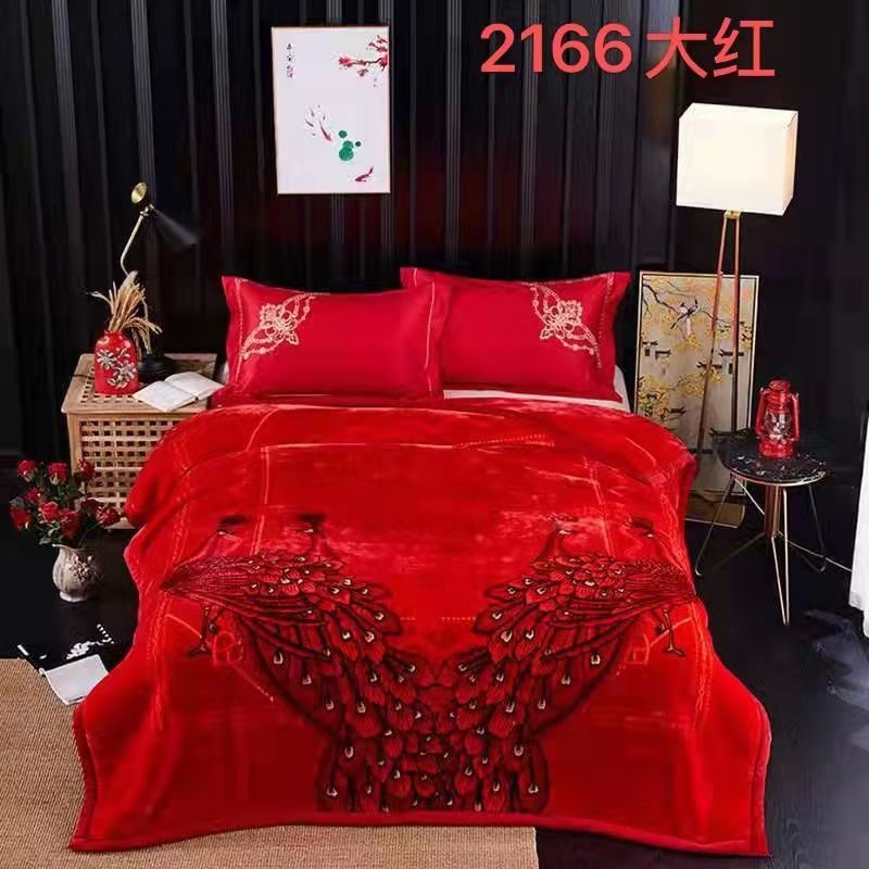 Cross-border new thickened, fleece, warm and soft double-layer Angolan Raschel blanket, wedding blanket, group purchase gift blanket pic 6