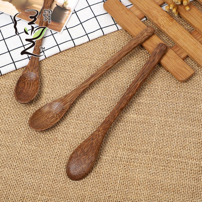 Chicken wing wood large round head spoon 20*2.8CM coffee spoon, hot pot seasoning spoon, stirring rod, small spoon, special measuring spoon for milk tea and honey seasonings details Picture