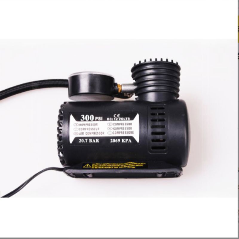 Car 12V air pump cigarette lighter Mini portable locomotive car air pump Specification drawing