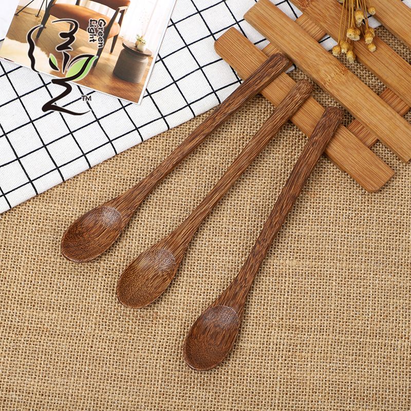 Chicken wing wood large round head spoon 20*2.8CM coffee spoon, hot pot seasoning spoon, stirring rod, small spoon, special measuring spoon for milk tea and honey seasonings full figure