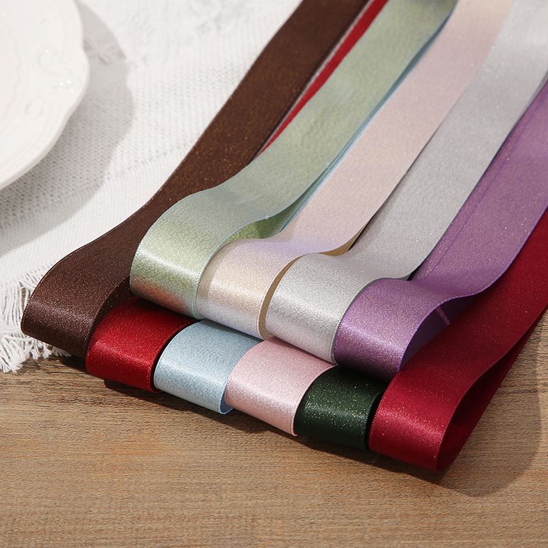 Gold weft mixed gold ribbon gift box packaging bow DIY holiday decoration decoration materials