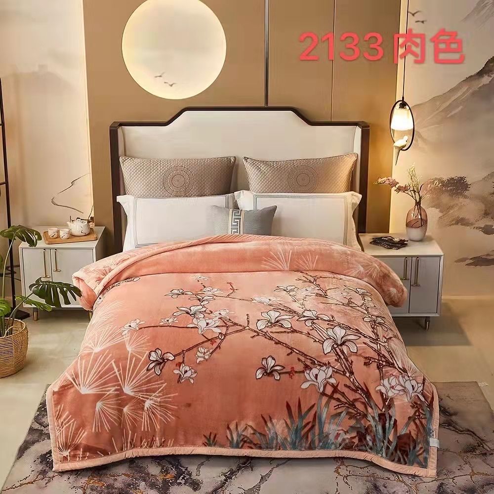 Cross-border new thickened, fleece, warm and soft double-layer Angolan Raschel blanket, wedding blanket, group purchase gift blanket pic 7