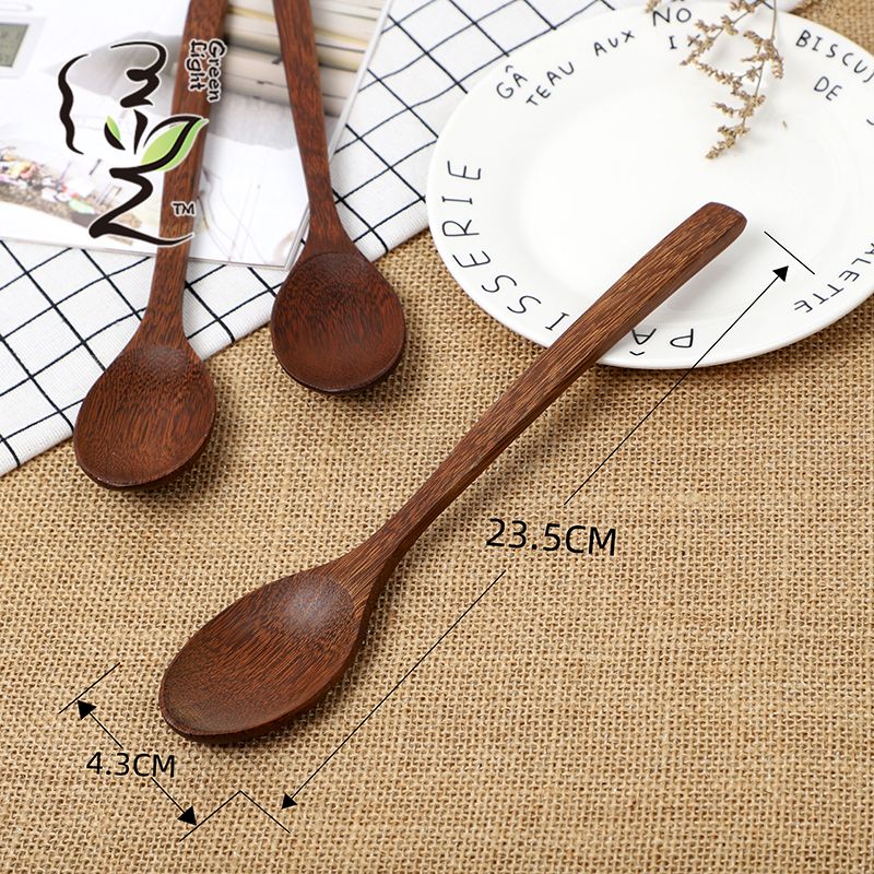Chicken wing wood 23.5 pointed spoon 23.5*4.2CM coffee spoon, hot pot seasoning spoon, stirring rod, small spoon, special measuring spoon for milk tea and honey seasonings Application Scenario