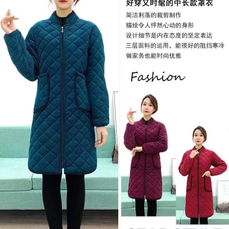 Multi-Color Optional Diagonal Check Cotton Coat 1