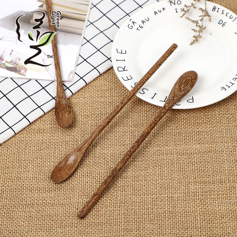 Chicken wing wood round-handled long spoon 20*1.8CM coffee spoon, hot pot seasoning spoon, stirring rod, small spoon, special measuring spoon for milk tea and honey seasonings details Picture