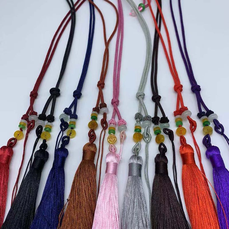 带流苏翡翠可调节项链绳12种颜色支持定做吊坠挂绳
