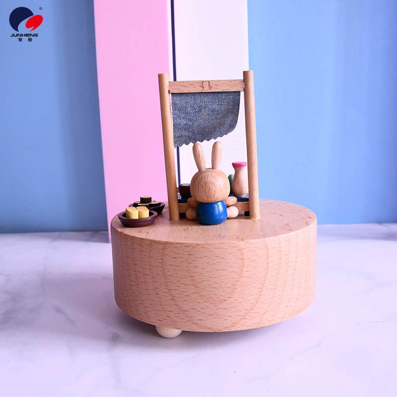 Factory direct cat Sky City wooden music box birthday gift couple children panda creative spin Specification drawing