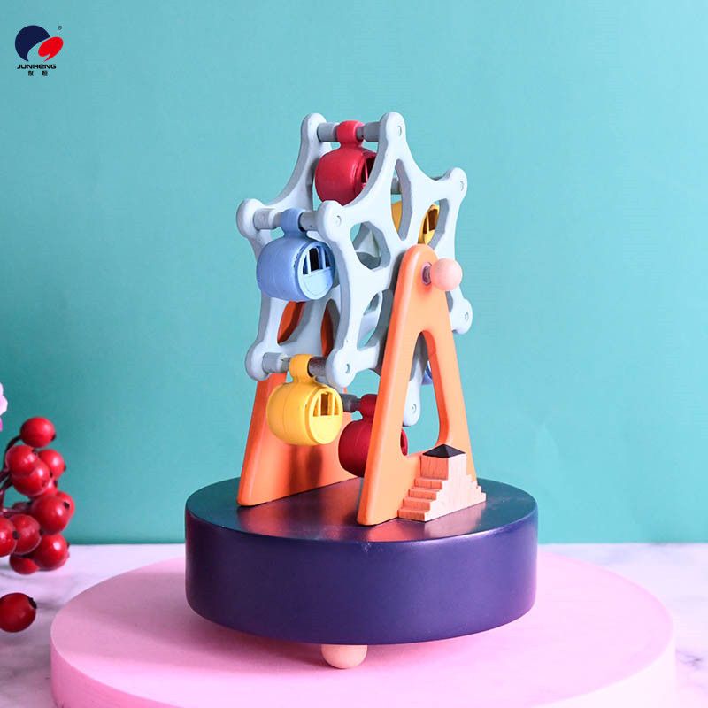 Cat Sky City Cat Sky City Wooden mechanical music box Birthday gift Wedding gift Love details Picture