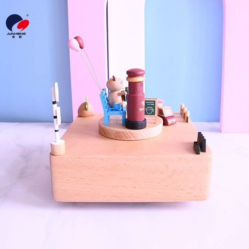Cat Sky City Music box Wooden mechanical music box Birthday gift Wedding gift Love Ferris wheel Application Scenario
