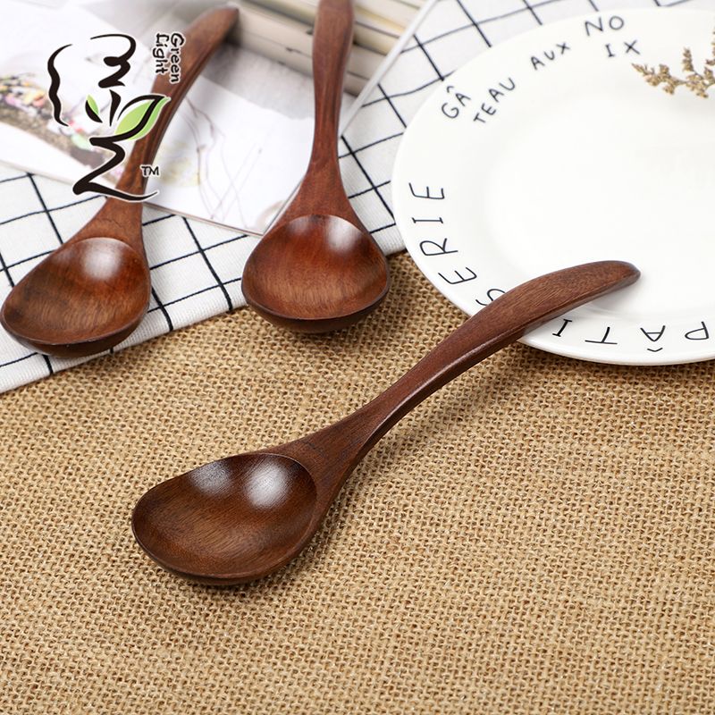 Old lacquer mouse tail round head spoon 18*4.3CM coffee spoon, hot pot seasoning spoon, stirring rod, small spoon, special measuring spoon for milk tea and honey seasonings Specification drawing
