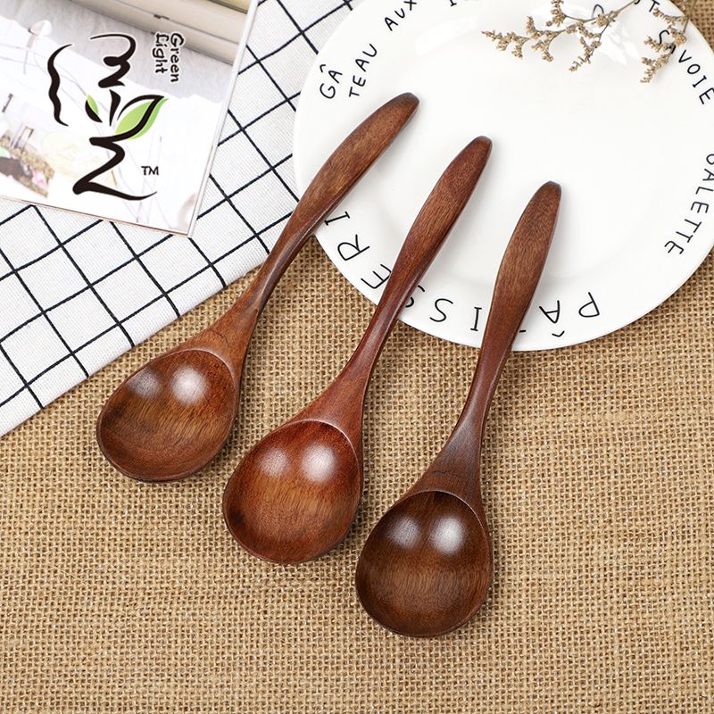 Old lacquer mouse tail round head spoon 18*4.3CM coffee spoon, hot pot seasoning spoon, stirring rod, small spoon, special measuring spoon for milk tea and honey seasonings full figure