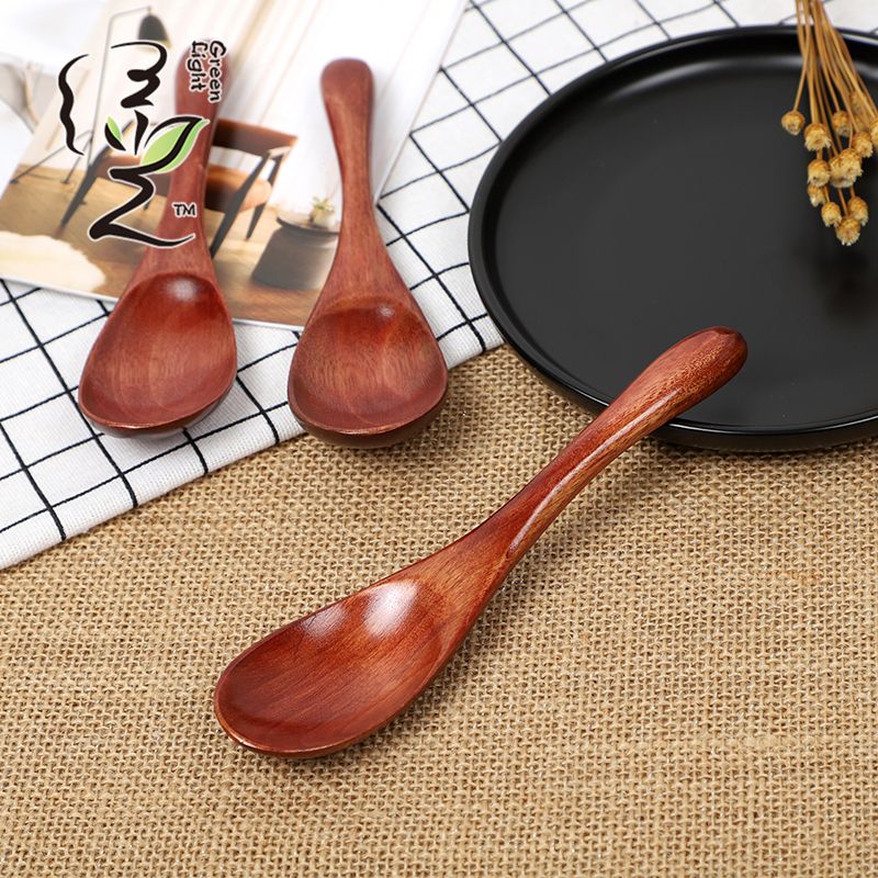 Old lacquer semi-round handle spoon 16*3.8CM coffee spoon, hot pot seasoning spoon, stirring rod, small spoon, special measuring spoon for milk tea and honey seasonings Specification drawing
