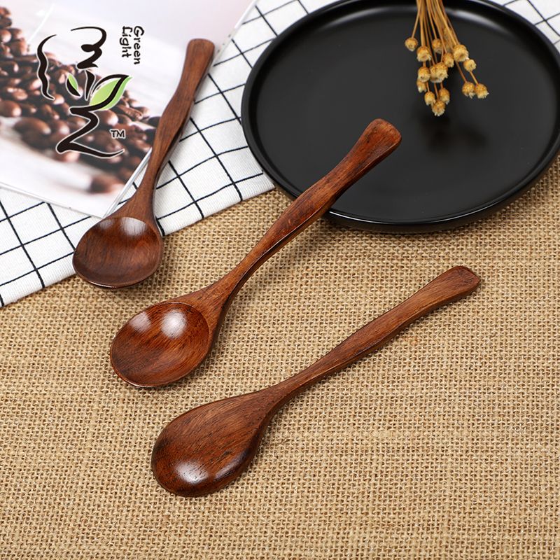 Old lacquer special-shaped medium round spoon 16*4.0CM coffee spoon, hot pot seasoning spoon, stirring rod, small spoon, special measuring spoon for milk tea and honey seasonings details Picture