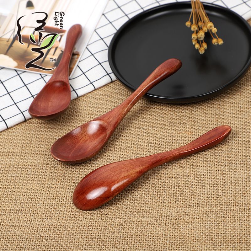 Old lacquer semi-round handle spoon 16*3.8CM coffee spoon, hot pot seasoning spoon, stirring rod, small spoon, special measuring spoon for milk tea and honey seasonings details Picture