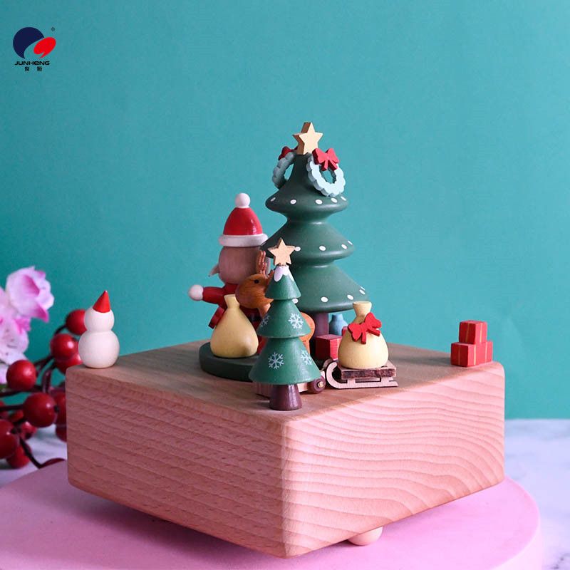 Factory direct sales of cat wooden Christmas birthday gift lovers festive wedding music box love wedding Specification drawing