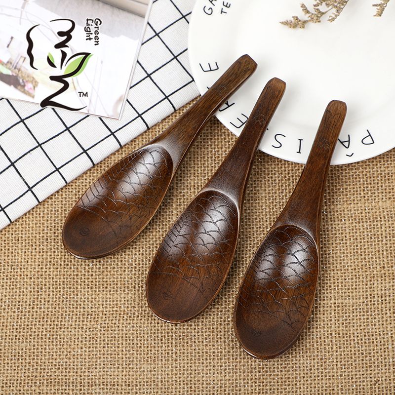 Old lacquer fish spoon creative spoon 16*4CM coffee spoon, hot pot seasoning spoon, stirring rod, small spoon, special measuring spoon for milk tea and honey seasonings full figure