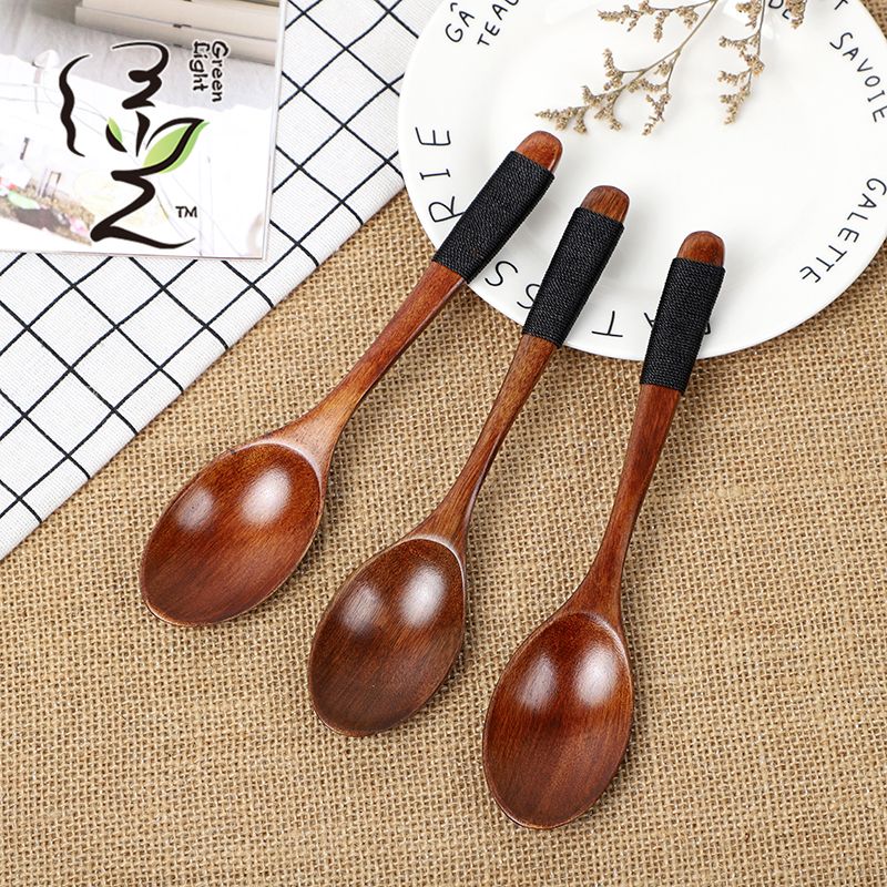 Old lacquer binding wire handle imitation stainless steel spoon 18*4.CM coffee spoon, hot pot seasoning spoon, stirring rod, small spoon, special measuring spoon for milk tea and honey seasonings full figure