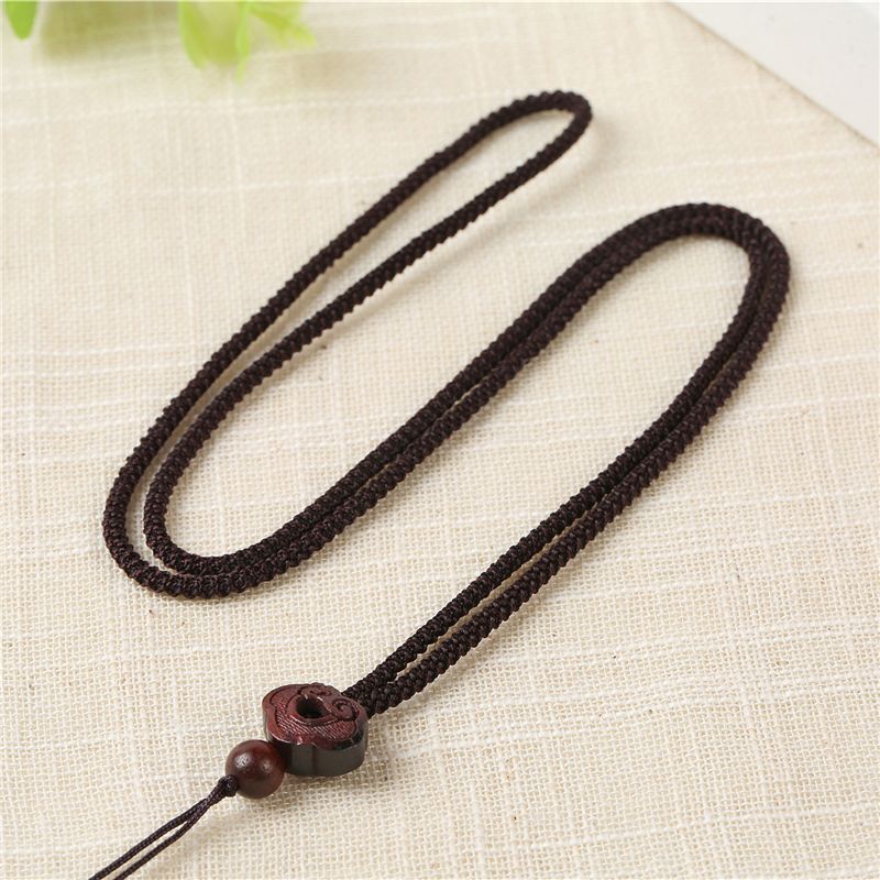 1.5 yuan hand-woven non-adjustable dragon-patterned rope, sandalwood auspicious cloud pendant, hanging rope, necklace rope Item Picture