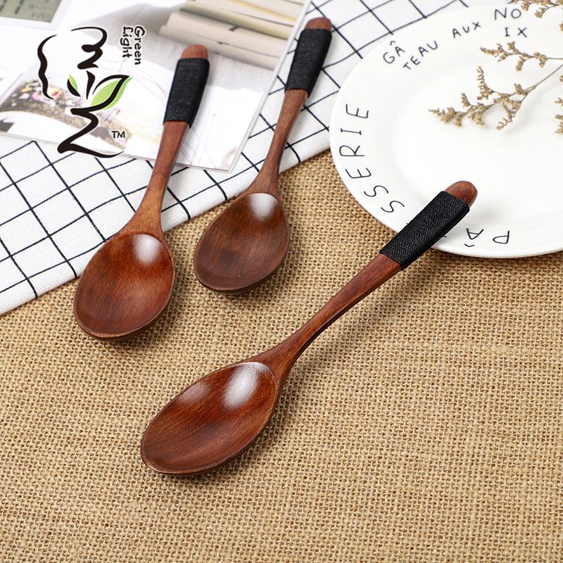 Old lacquer binding wire handle imitation stainless steel spoon 18*4.CM coffee spoon, hot pot seasoning spoon, stirring rod, small spoon, special measuring spoon for milk tea and honey seasonings Specification drawing