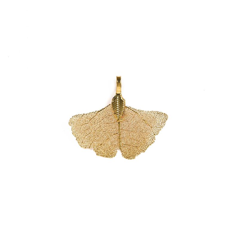 Cross-border natural colored tree leaf earrings, jewelry accessories, cut ginkgo leaf gold-plated necklaces and pendants for export wholesale Specification image