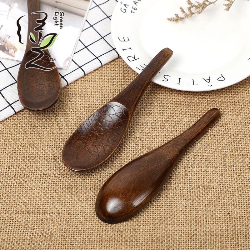Old lacquer fish spoon creative spoon 16*4CM coffee spoon, hot pot seasoning spoon, stirring rod, small spoon, special measuring spoon for milk tea and honey seasonings details Picture